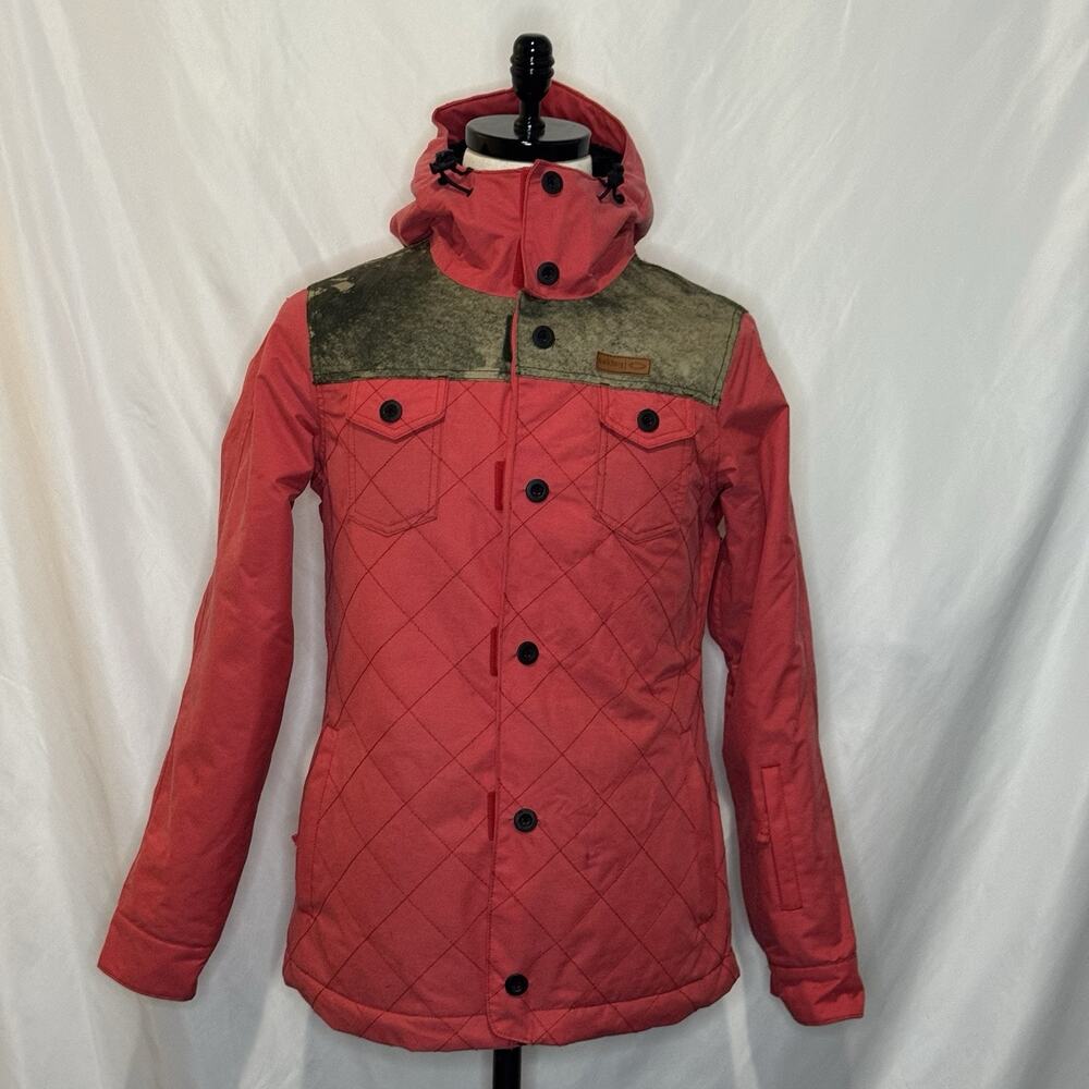 Oakley Spotlight BioZone Ski Jacket Womens XS Coral Pink Red Thinsulate 10K Hood